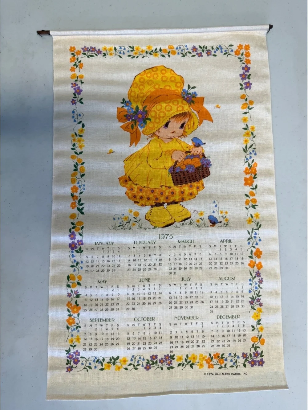 Vintage 1970s Hallmark Fabric Calendars - Set of 10